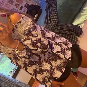 Womens off the shoulder top with design